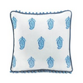 Square Tasseled Blue Paisley Pillow